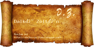 Dalkó Zoltán névjegykártya
